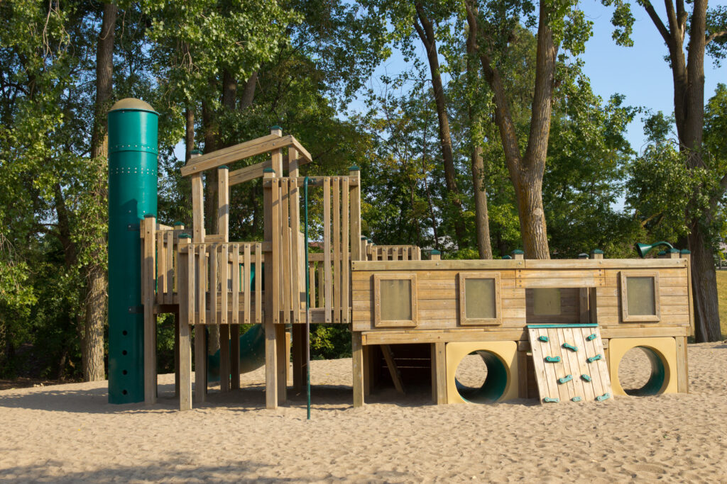 A jungle gym typically found in schoolyards and playgrounds.